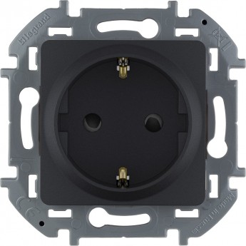 Розетка LEGRAND INSPIRIA 2К+З со шторками немецкий стандарт 16 А 250 В антрацит
