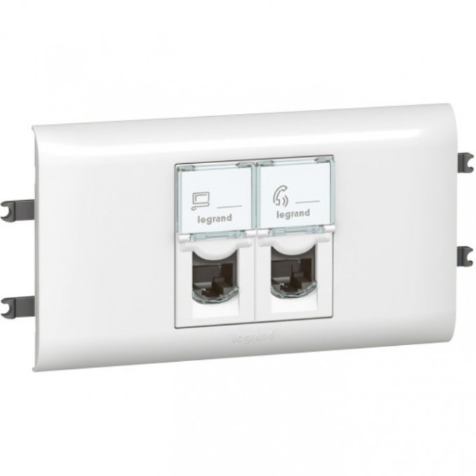 Розетка LEGRAND Mosaic DLP для крышки 65мм 2X RJ45 UTP Кат.6, белый 78663