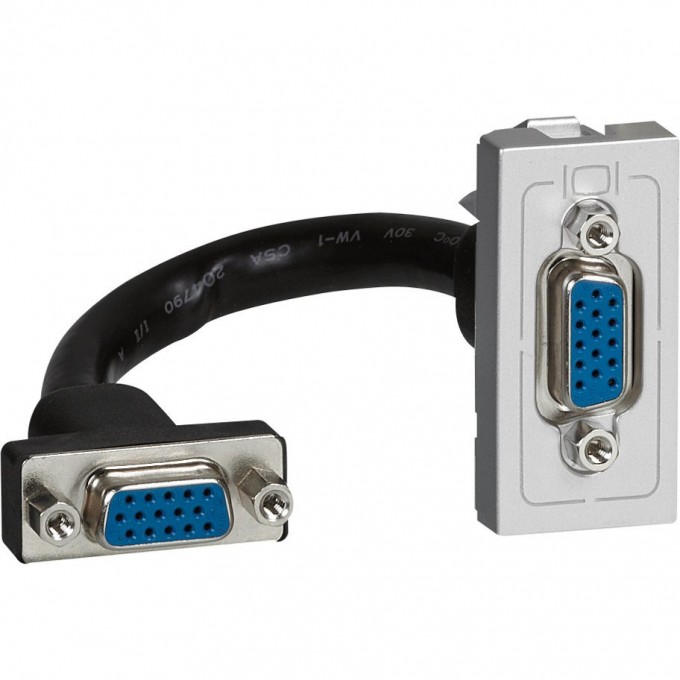 Розетка LEGRAND Mosaic HD15 1м алю +шнур 79377