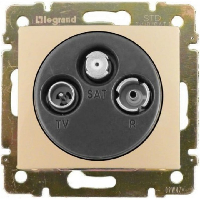 Розетка LEGRAND TV-FM-SAT Valena проходная 14 дБ 2400 МГц слоновая кость 774337