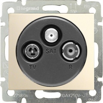 Розетка LEGRAND TV-FM-SAT Valena звезда 1.5 дБ 2400 МГц слоновая кость Розетка LEGRAND TV-FM-SAT Valena звезда 1.5 дБ 2400 МГц слоновая кость