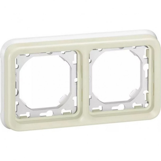 Суппорт с рамкой LEGRAND Plexo для встроенного монтажа 2 поста, белый 69694