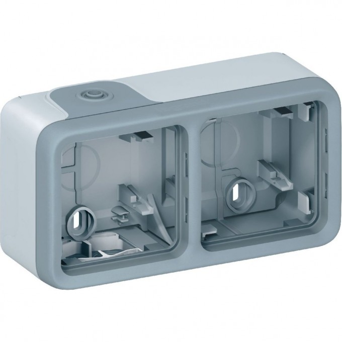 Двухместная монтажная коробка LEGRAND Plexo 2 поста горизонтальная установка серый 069672