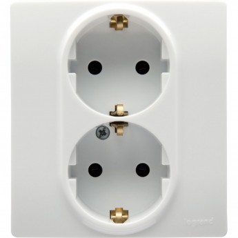Розетка LEGRAND 2 x 2К+З немецкий стандарт 16 А 250 В Etika белый Розетка LEGRAND 2 x 2К+З немецкий стандарт 16 А 250 В Etika белый