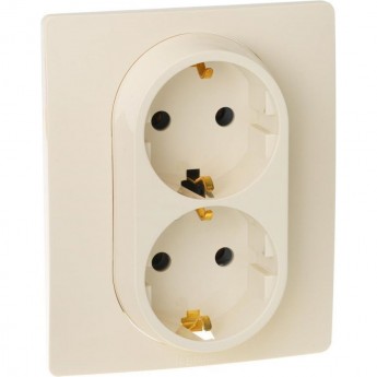 Розетка LEGRAND 2 x 2К+З со шторками немецкий стандарт автоматические зажимы 16 А 250 В Etika слоновая кость Розетка LEGRAND 2 x 2К+З со шторками немецкий стандарт автоматические зажимы 16 А 250 В Etika слоновая кость