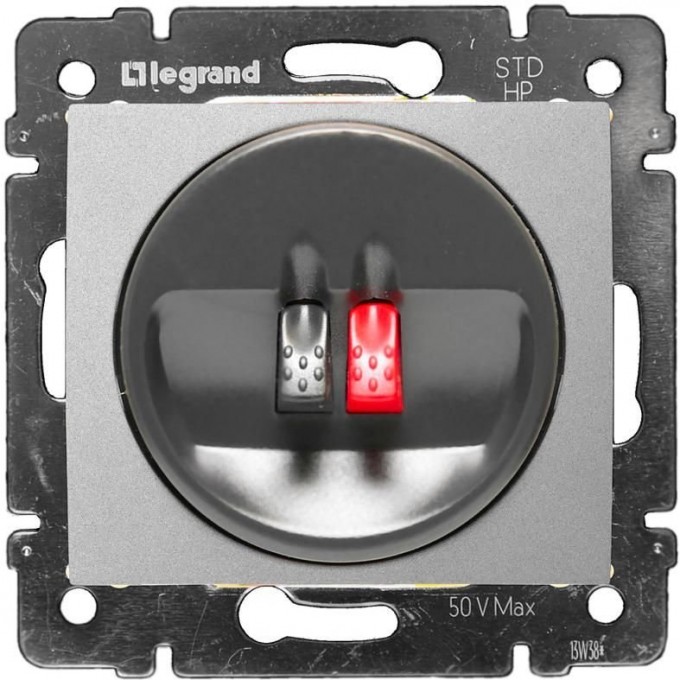Розетка LEGRAND для колонок Valena одиночная алюминий 770223