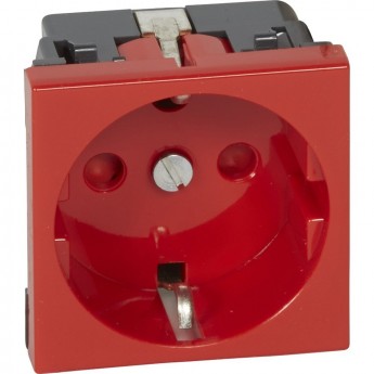 Розетка LEGRAND Mosaic 2К+З с механической блокировкой, 2 модуля, красный Розетка LEGRAND Mosaic 2К+З с механической блокировкой, 2 модуля, красный
