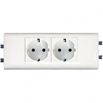 Розетка Legrand Mosaic DLP для крышки 65мм немецкий стандарт 2X2К+З б/заж, белый Розетка Legrand Mosaic DLP для крышки 65мм немецкий стандарт 2X2К+З б/заж, белый