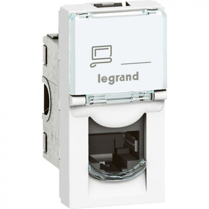 Розетка LEGRAND Mosaic RJ45 FTP кат.6, 1 модуль, алюминий 79462