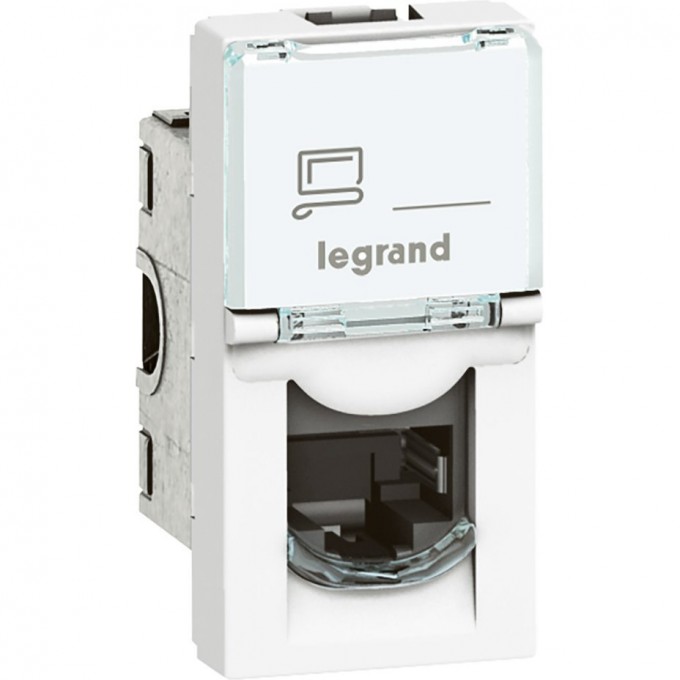Розетка LEGRAND Mosaic RJ45 FTP кат.6, 1 модуль, белый 76562