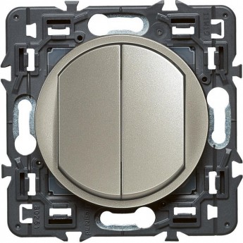 Выключатель LEGRAND Celiane 2-клавишный с подсветкой IP44 слоновая кость Выключатель LEGRAND Celiane 2-клавишный с подсветкой IP44 слоновая кость